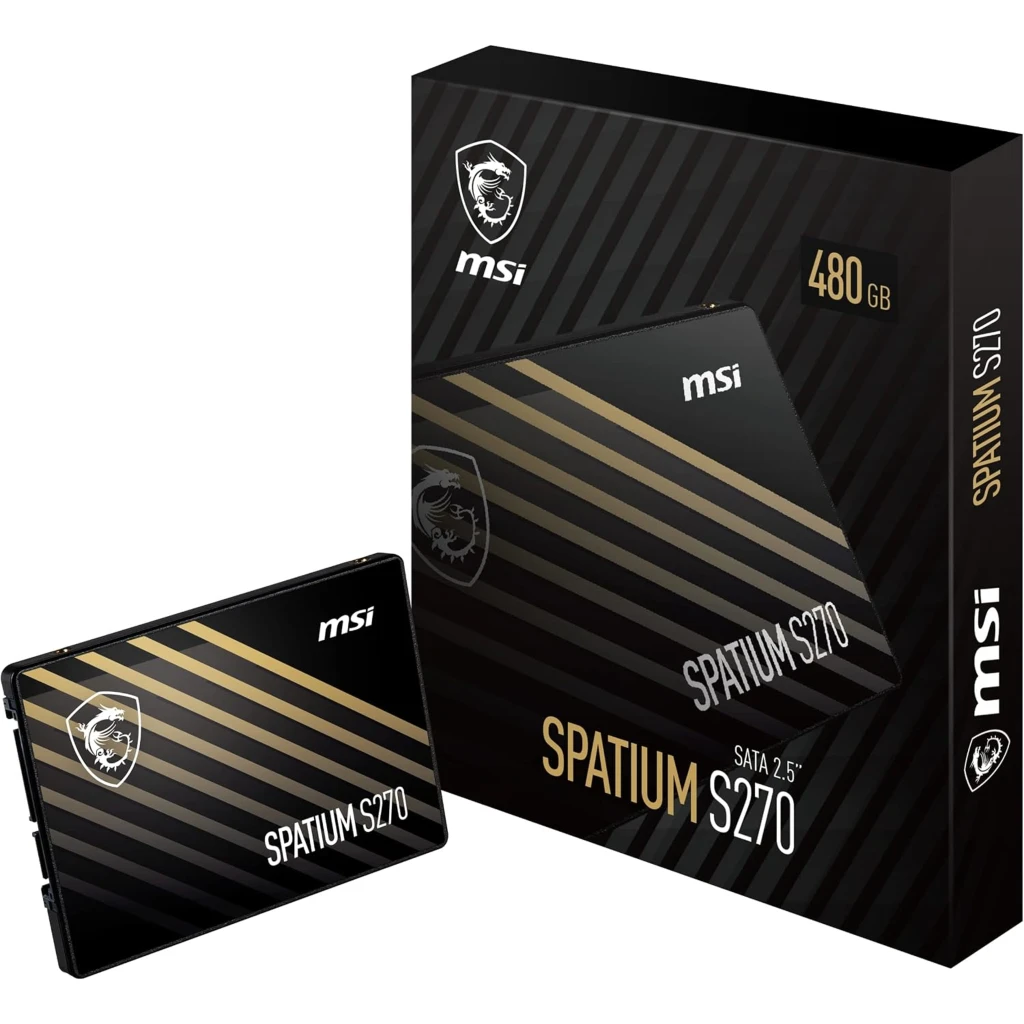 Unidad SSD MSI Spatium S270 480GB 2.5" 7mm SATA 3D NAND Lectura Hasta 500Mbps