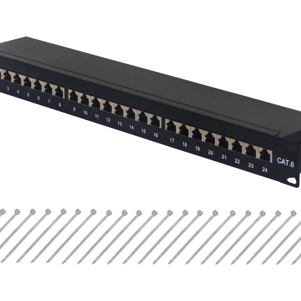 Imagen 4 de LINKMADE 24-RJ45 CAT6 FTP SFTP BLINDADO PATCHPANEL 1U Certificacion-UL