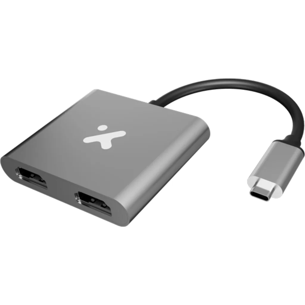 Adaptador de Video USB-C a 2*HDMI 4K Metal silver - XTech  XTC-548