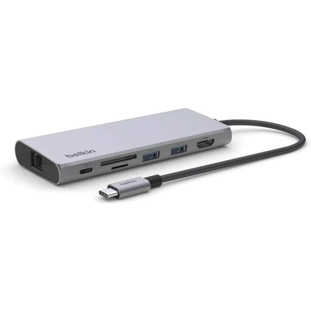 Adaptador HUB multipuerto USB-C 7 en 1 Belkin USB-A USB-C HDMI Lector MicroSD