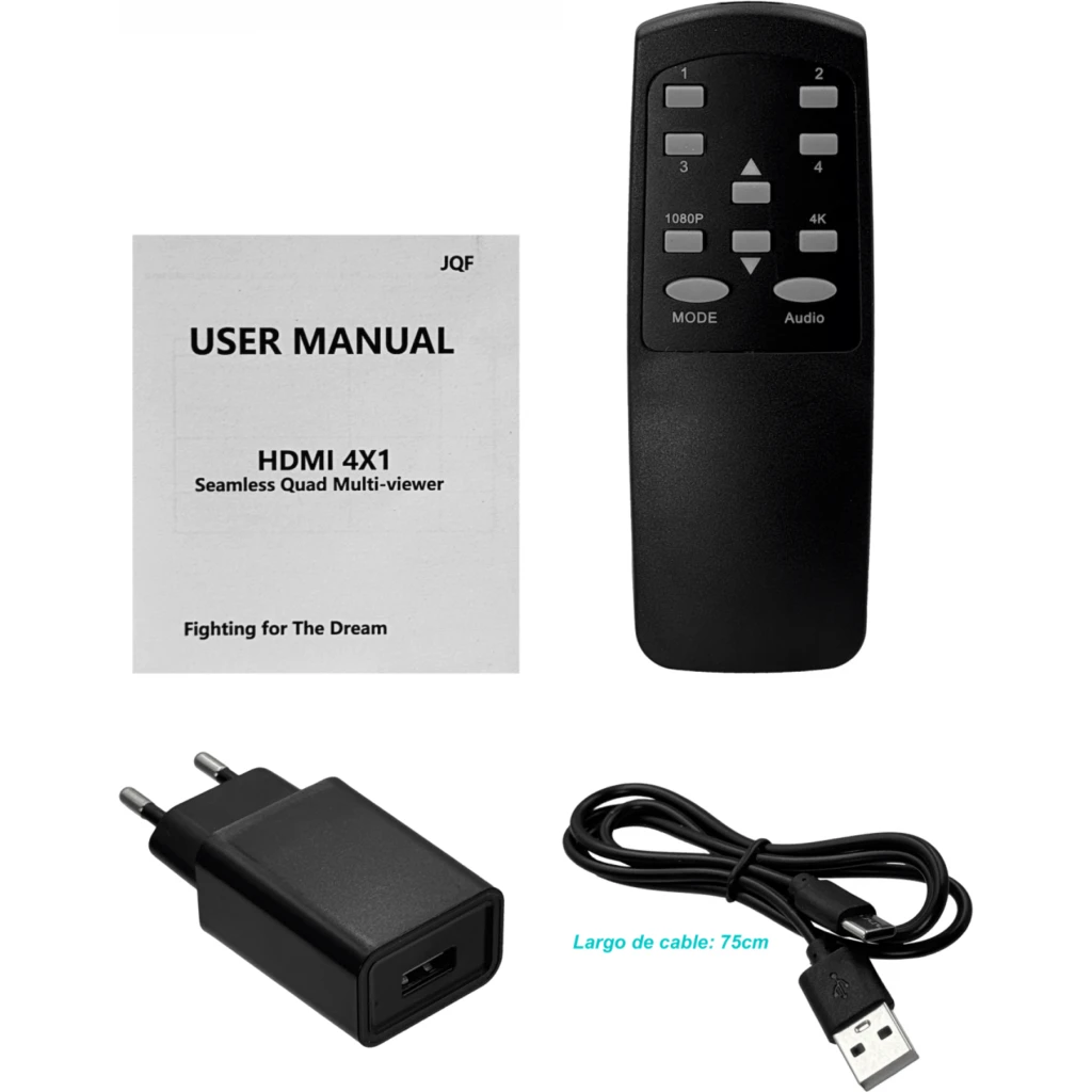Imagen 4 de Splitter Multiplexor 1080p/4K 4-IN 1-OUT 5-HDMI-H USB-C inc-Control
