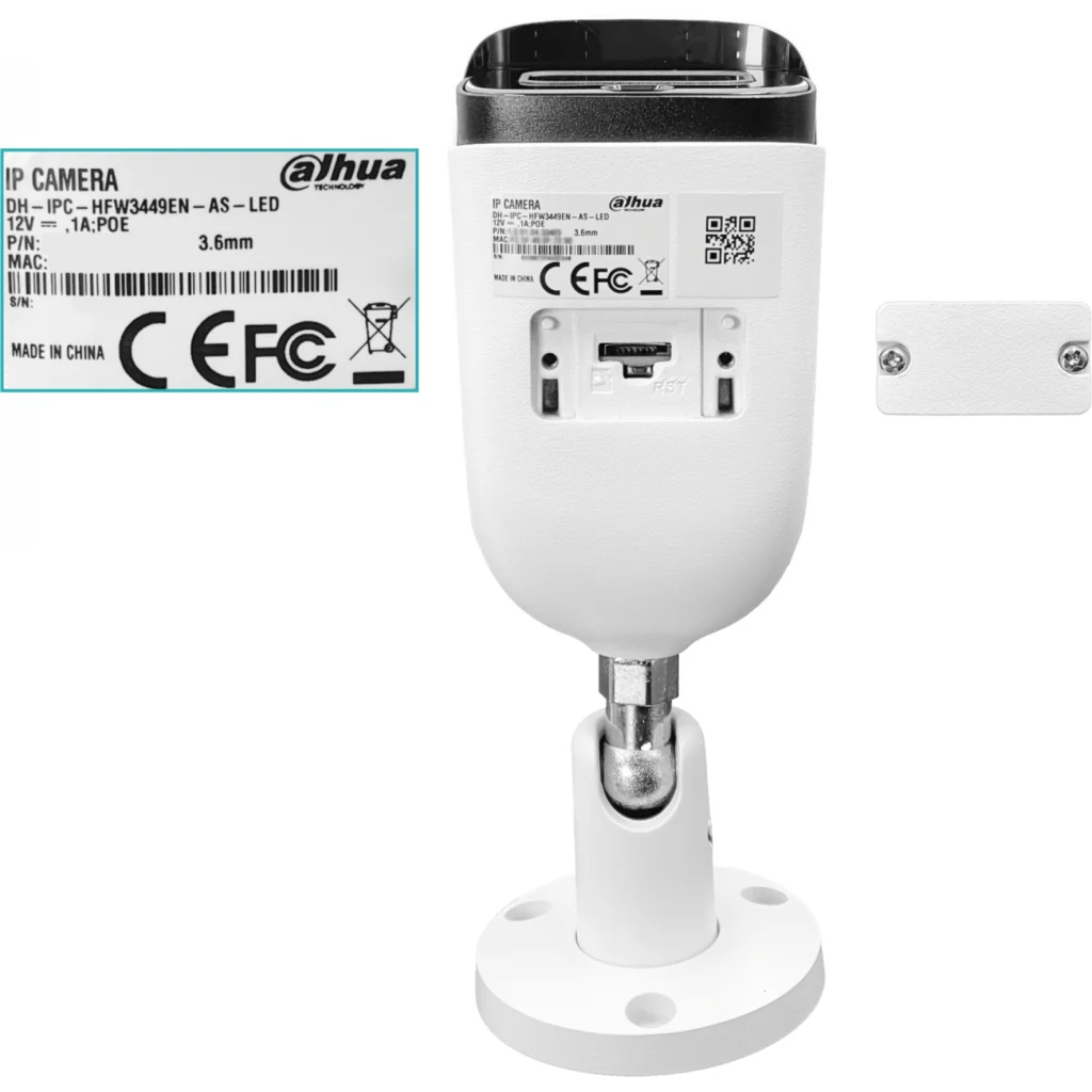 DAHUA Bala 4MP Full Color RCA 3,6mm PoE IR30mt Camara IP67 MicroSD SMD