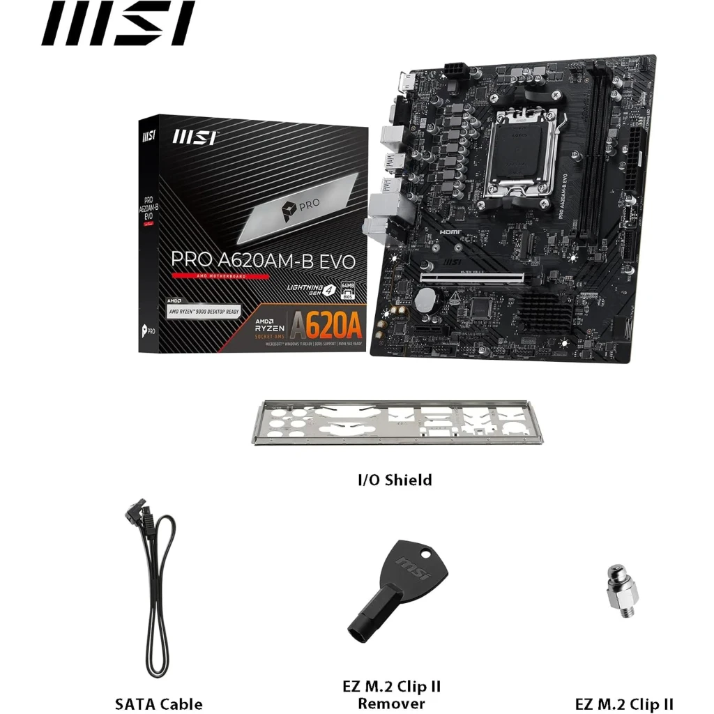 Imagen 6 de Tarjeta Madre MSI PRO A620AM-B EVO Socket AM5 2*DDR5 HDMI 2.5Gbe LAN mATX