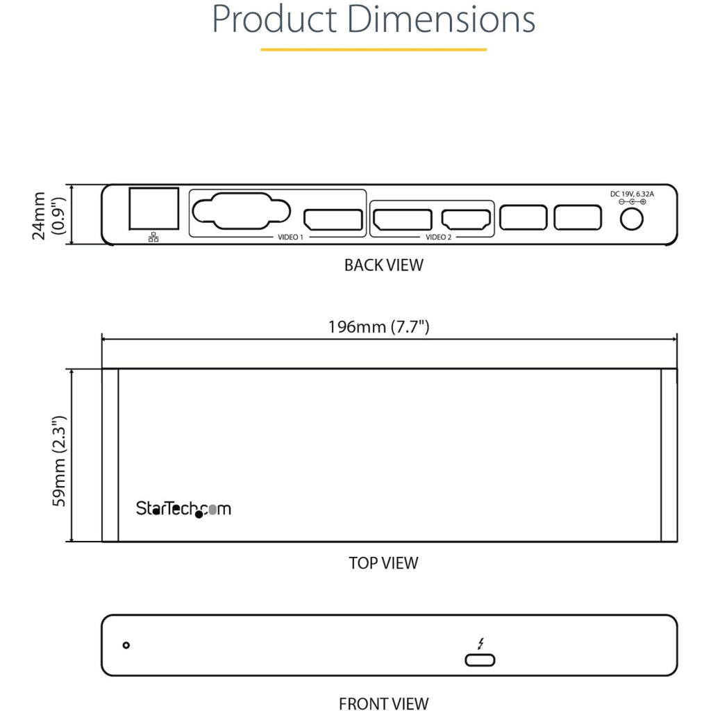 Imagen 7 de Docking Station StarTech Thunderbolt 3 a 2*DP HDMI 2*USB-A VGA Colr Gris