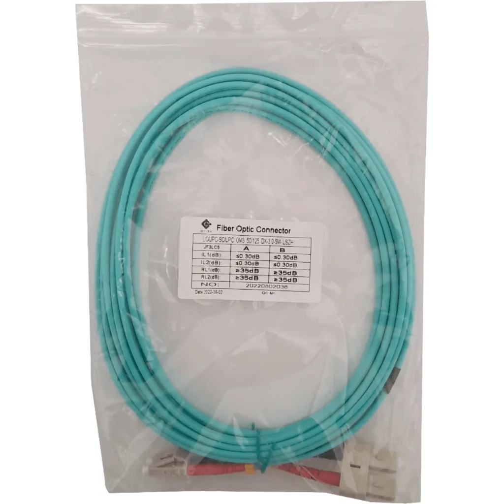 Imagen 1 de 5mt LC-SC OM3 MultiModo MM Duplex Jumper Fibra 50/125um 3.0mm LSZH 