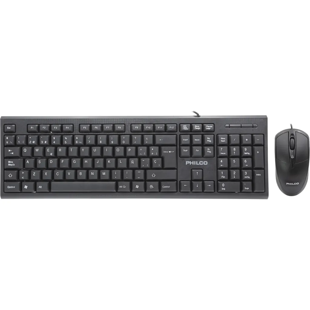 Imagen 1 de Kit Teclado Mouse Alámbrico Philco K4500 USB2.0 Color Negro