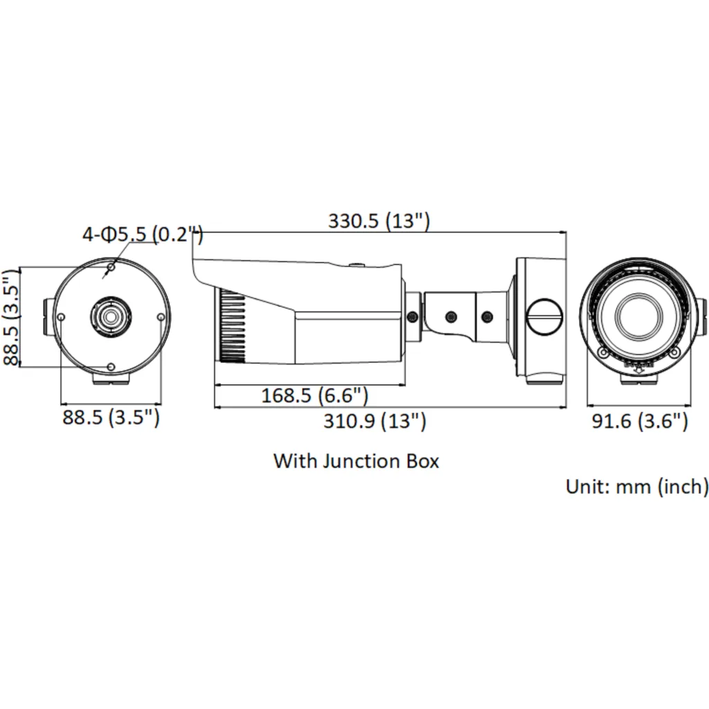 Imagen 3 de Camara Bullet IP Hikvision 2 MP HD720p Ext IP66 IR 30 m. WDR Lente Vari Focal