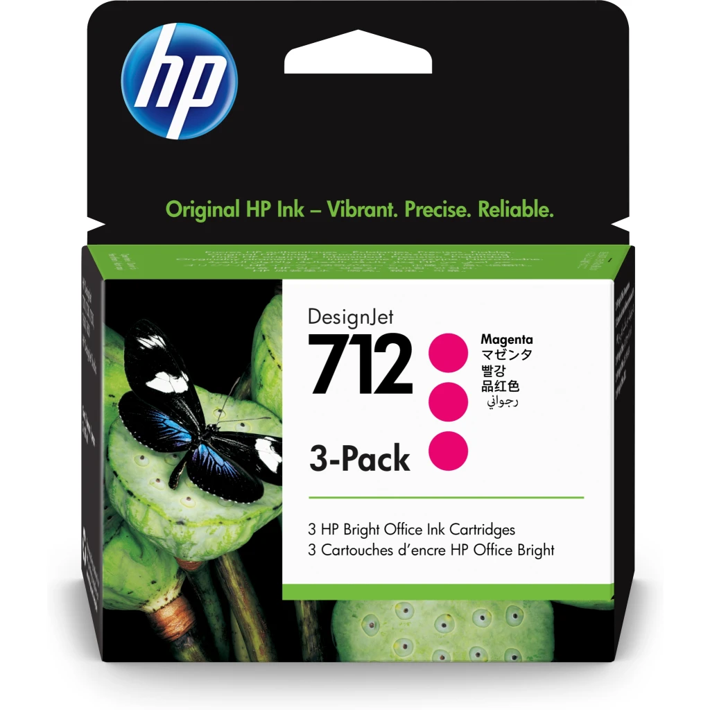Pack 3 Cartridge HP 712  Magenta para DesignJet T210 T230 T250 T630 T650 29ml