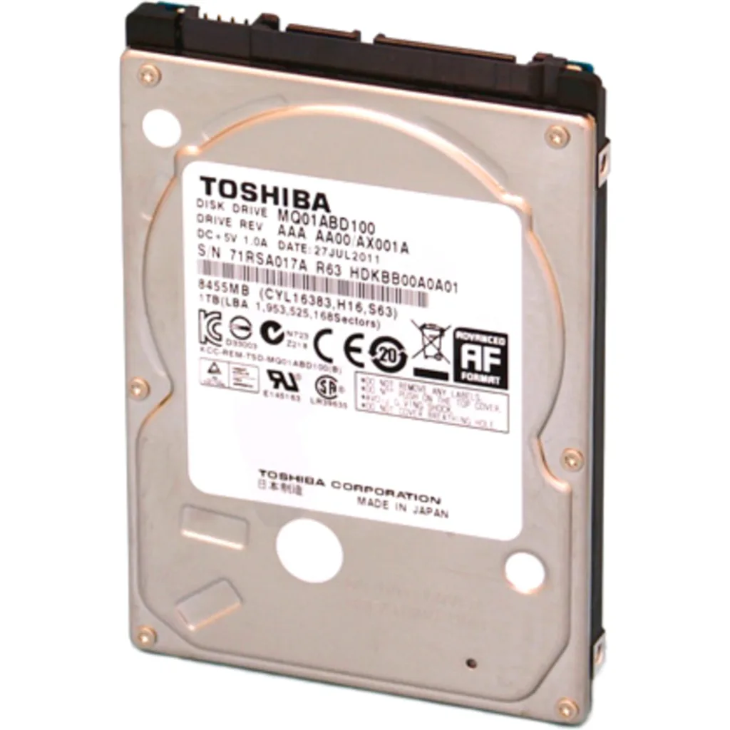 Disco Duro Toshiba 1TB 2.5" 9.5mm 5400 RPM  SATA 3GB/s  8MB (Reacondicionado)