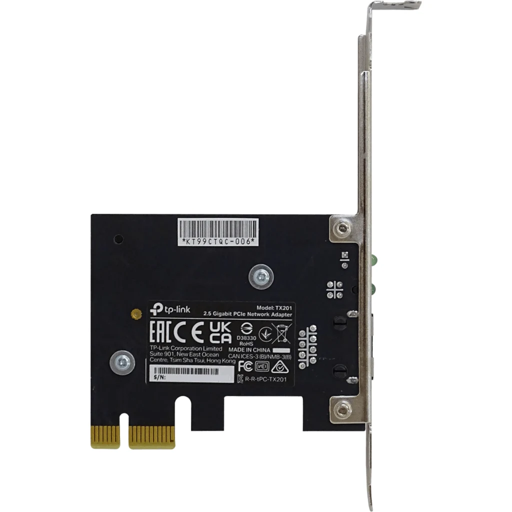 Imagen 3 de Tarjeta de Red Interna TP-Link TX201 V1 PCIe 2.1x4 1*100M/1G/2.5G Gbt LowProfile