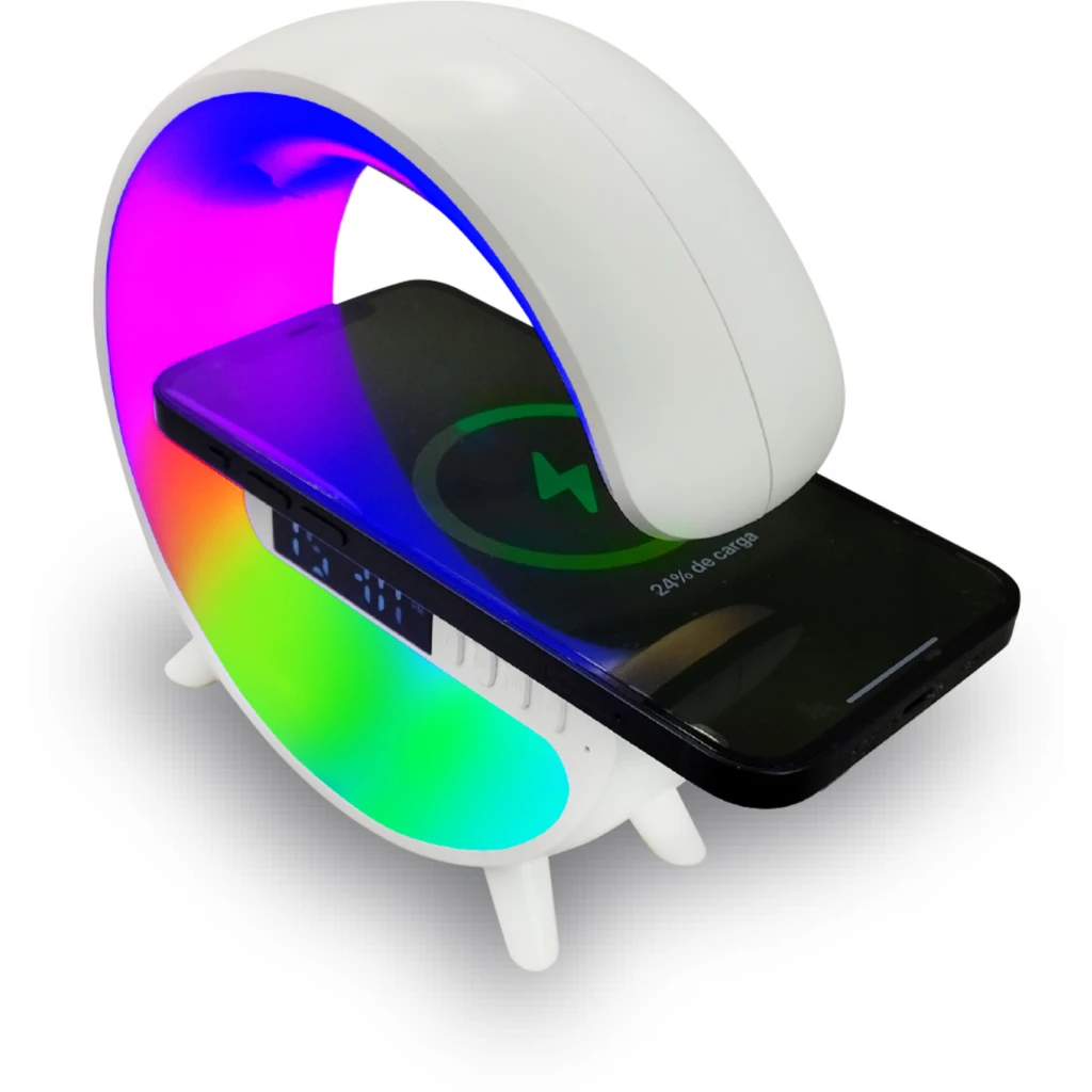 Imagen 2 de MLAB PARLANTE MY LIL G 5 IN 1 CARGADOR INALAMBRICO+LUZ RGB+RELOJ+ALARMA WHITE