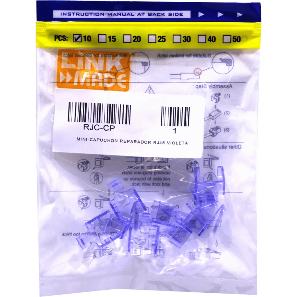 LINKMADE MORADO MINI-CAPUCHON REPARADOR RJ45 BOLSA-10U.