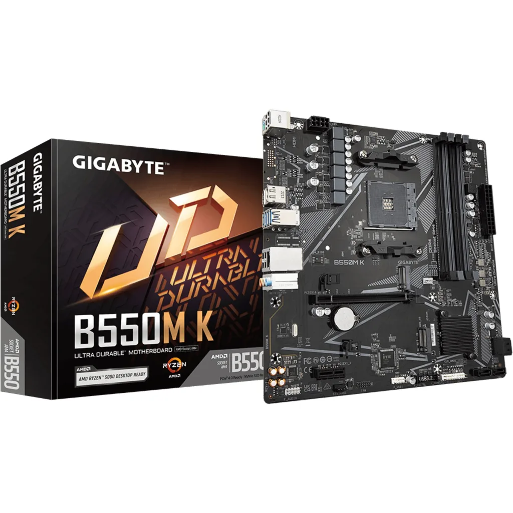 Tarjeta Madre Gigabyte B550M K R1.0 AMD Skt AM4 microATX 4*DDR4 2*M.2 DP HDMI