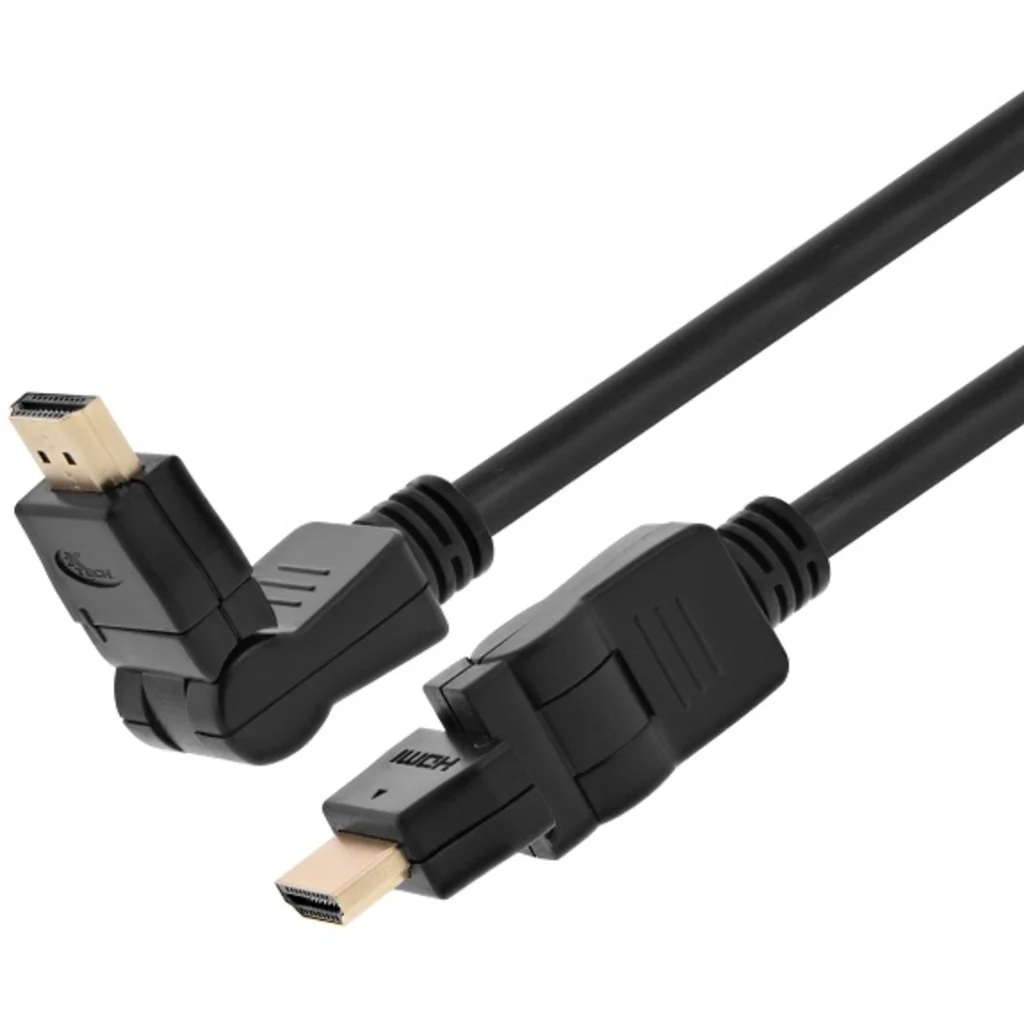 Cable HDMI M/M 4K UHD 3840x2160 Conectores Giratorios Pivote 1.8mts Negro XTech