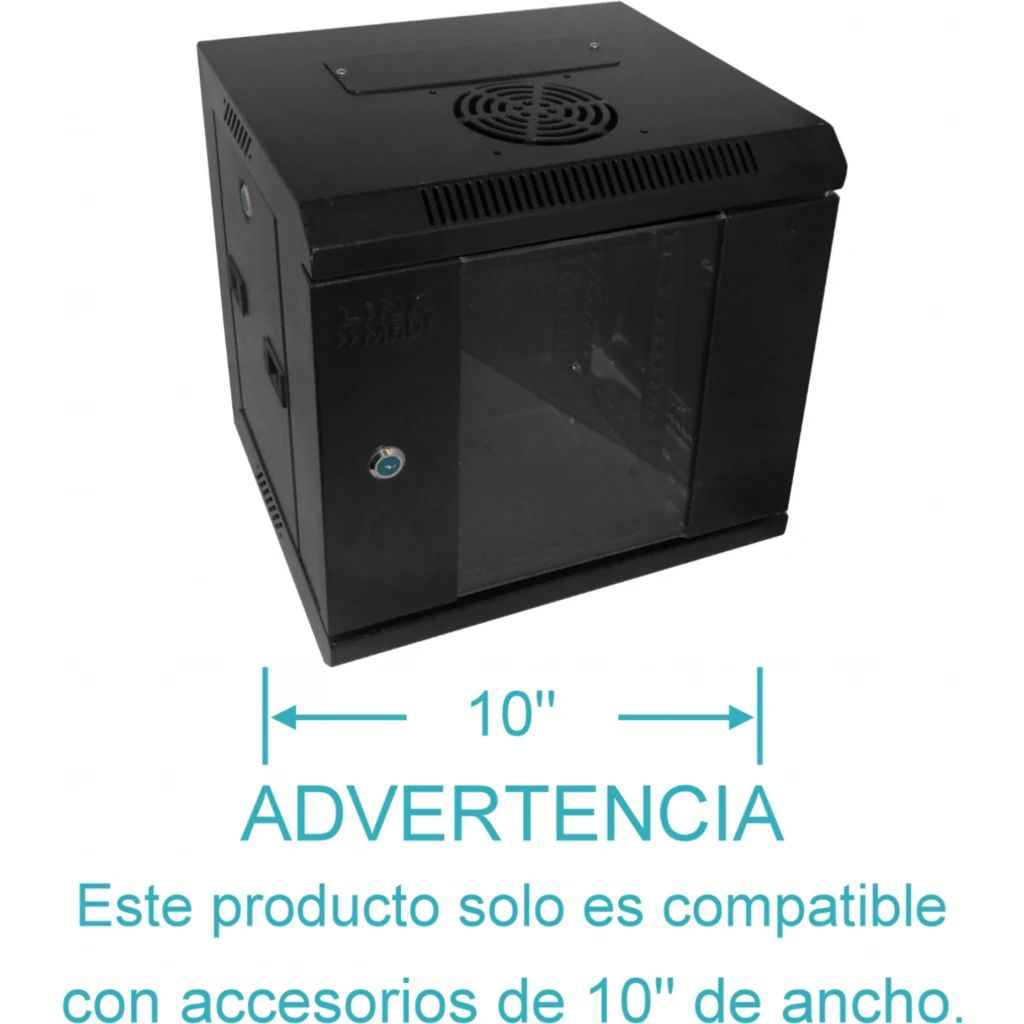 LINKMADE RACK 6U 10-PULG-ANCHO 30CM-FONDO NEGRO
