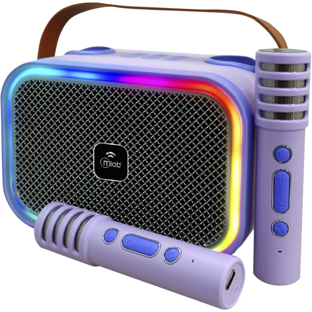 MLAB KARAOKE MY LiL VOICE LUZ RGB 2 MICROFONOS INALAMBRICOS PURPLE