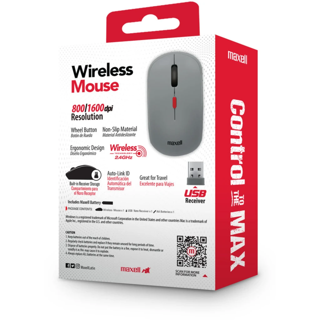 Imagen 4 de Mouse inalambrico Maxell MOWL-100 GRAY