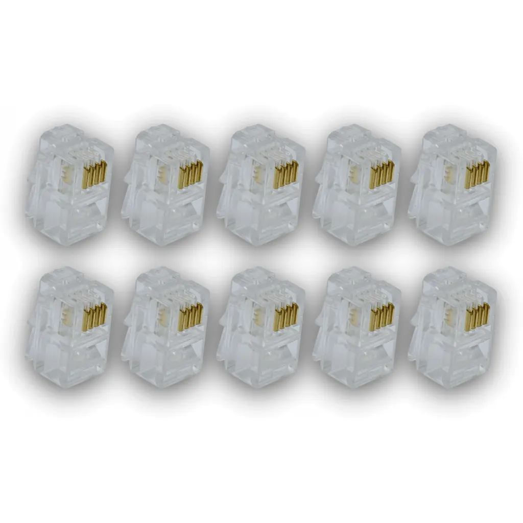 Imagen 1 de GENERIC 10UN RJ9 RJ10 RJ22 MACHO 4P4C-7,7MM AURICULAR CONECTOR CRIMP