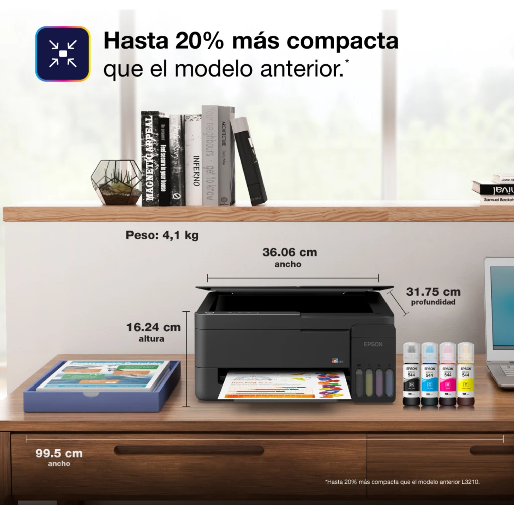 Imagen 4 de Impresora Multifunción Epson EcoTank L3310, Tanque de Tinta Color USB2.0