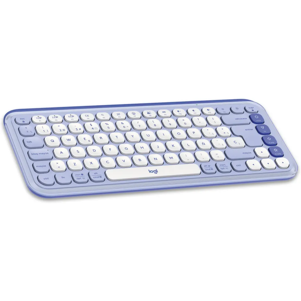 Imagen 3 de Kit Teclado Mouse Logitech Pop Icon Conectividad Inalámbrica BT Lila/Blanco