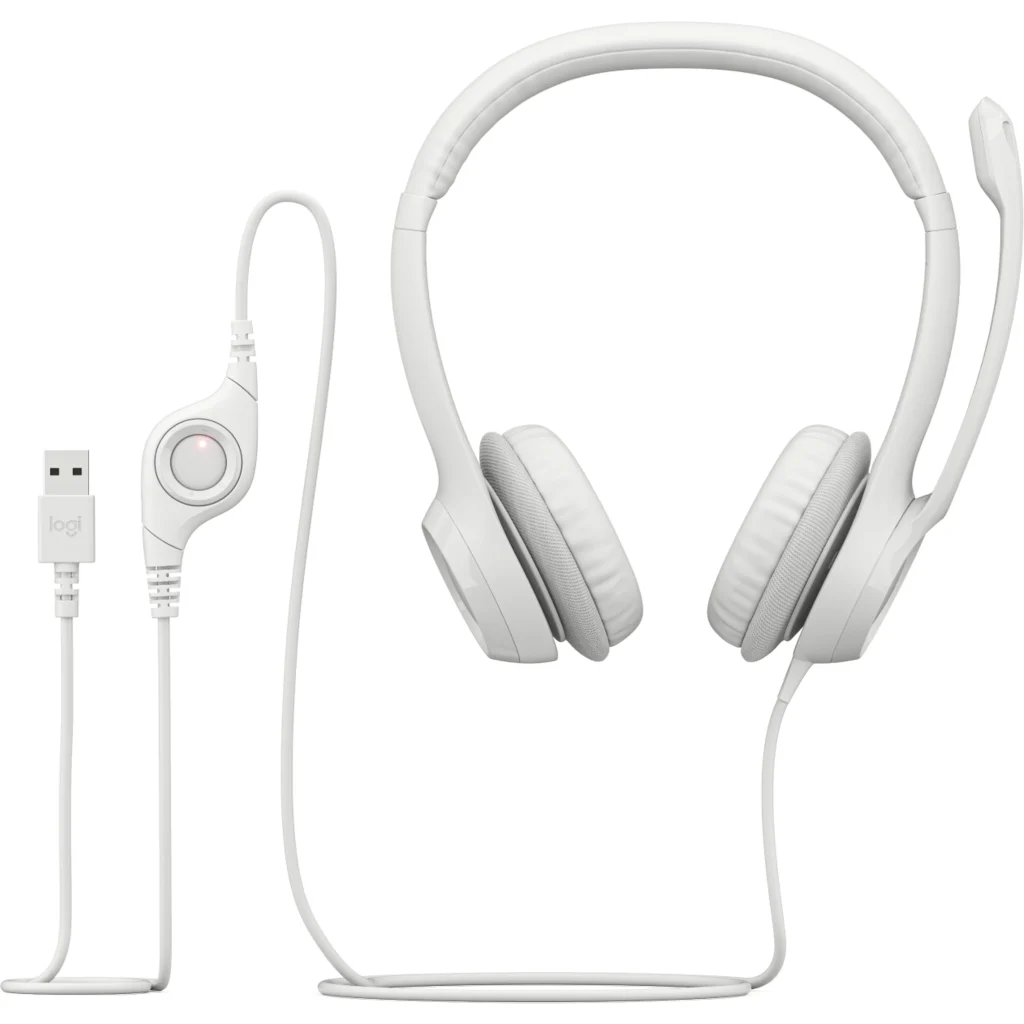 Imagen 4 de Audífonos Alámbricos Logitech H390 c/Mic bidirec Cancelacion de ruido USB Blanco