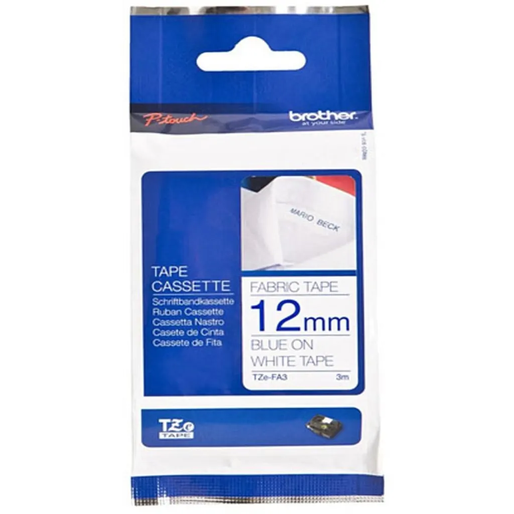 TZEFA3 : Iron on Fabric Tape Blue on Whi