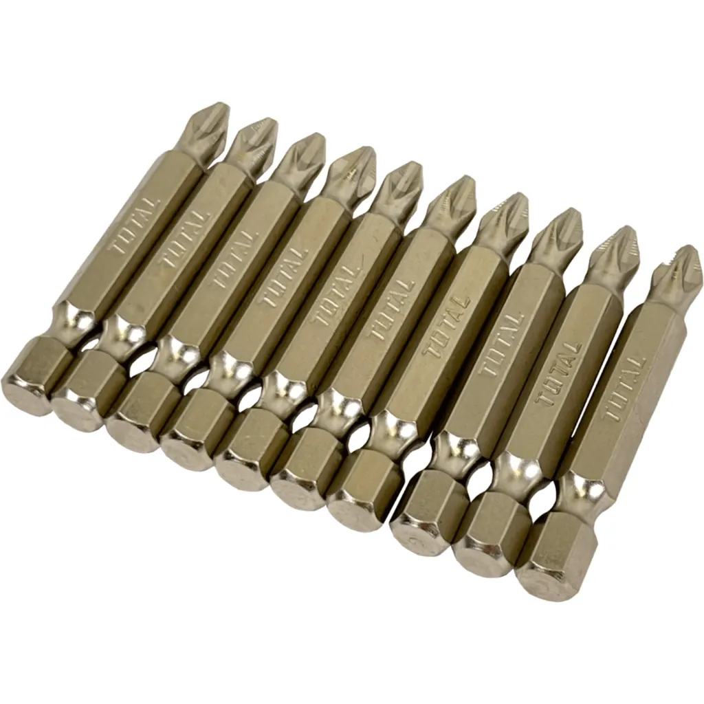 Imagen 2 de TOTAL Set Punta Phillips PH2 Simple 10piezas PH2x50mm TAC16PH223