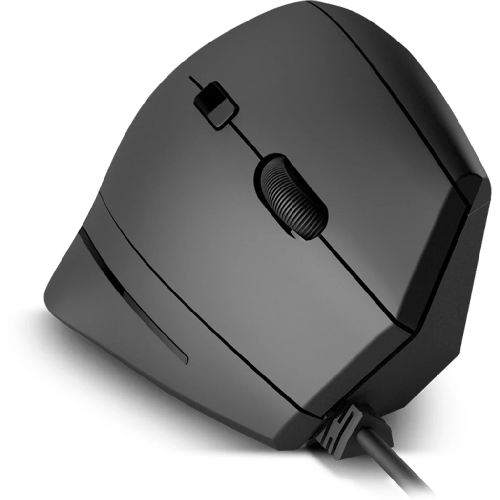 Imagen 3 de Mouse Ergonómico Alámbrico KlipX KMO-505 UltraErgo Óptico 1600dpi 6Btns USB Negr