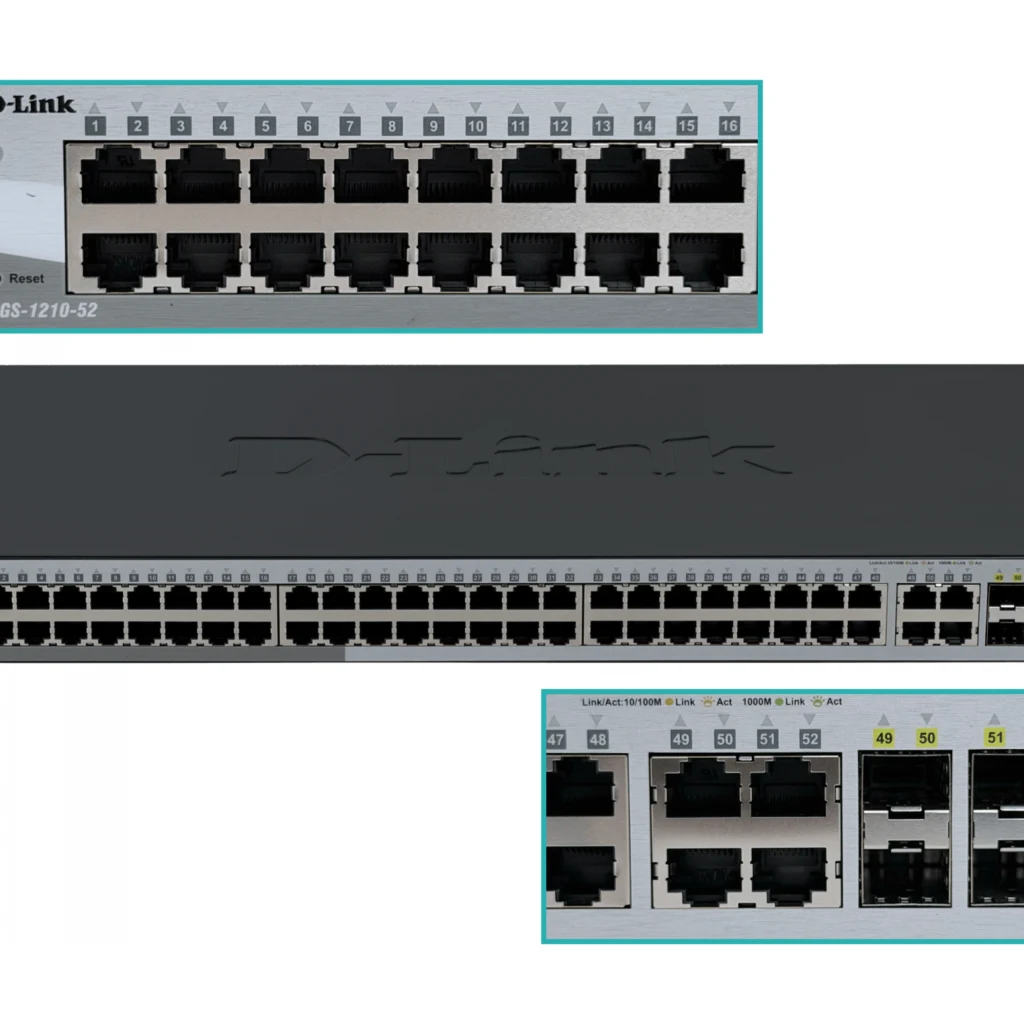 Imagen 1 de Switch D-Link DGS-1210-52 52 puertos Gigabit 48 1000Base-T + 4 SFP 