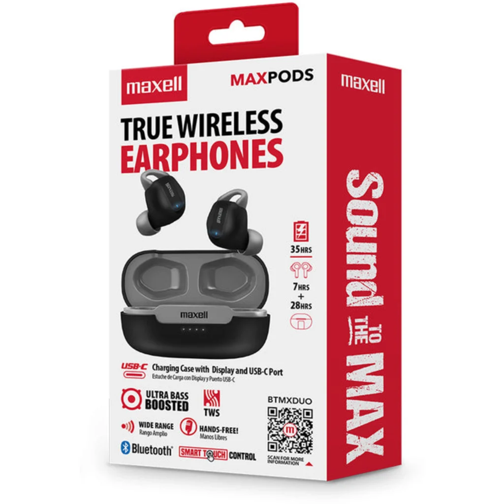 Imagen 2 de Audifonos TWS Maxell EB-BTMXDUO BLK/G