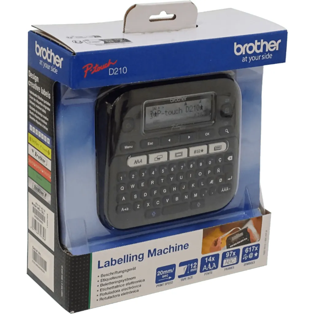 BROTHER Rotuladora Oficina QWERTY TZe/3,5-12mm req/6-AAA/fuente-9V