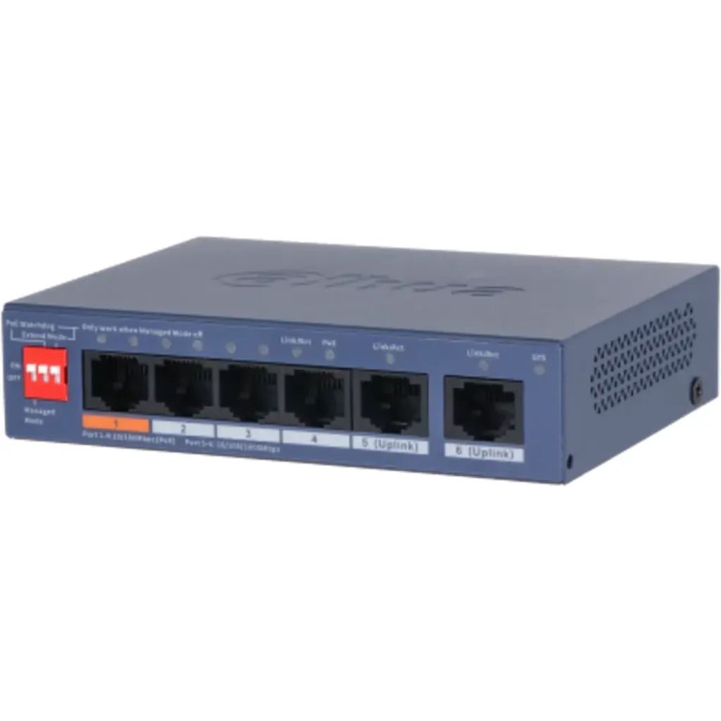 Imagen 1 de DH-CS4006-4ET2GT-60. 6-Port Cloud Managed Desktop Switch with 4-Port PoE
