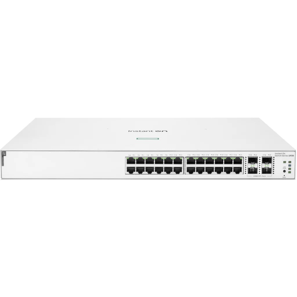 Switch Aruba Instant On 1930, 24 Puertos PoE 10/100/1000Mbps + 4 SFP+ 370W Admin