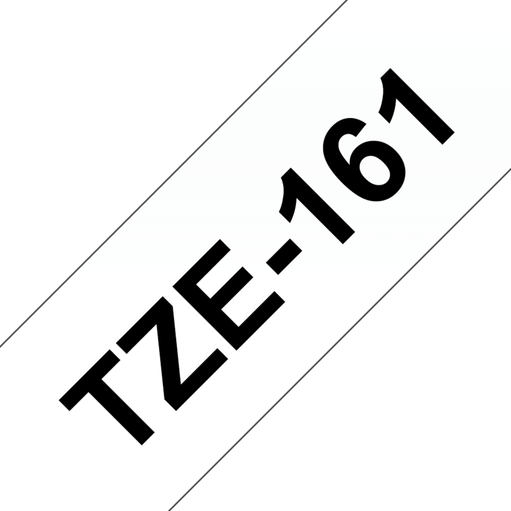 Cinta Rotuladora Brother TZE161, Negro sobre Blanco 36mm 8mts
