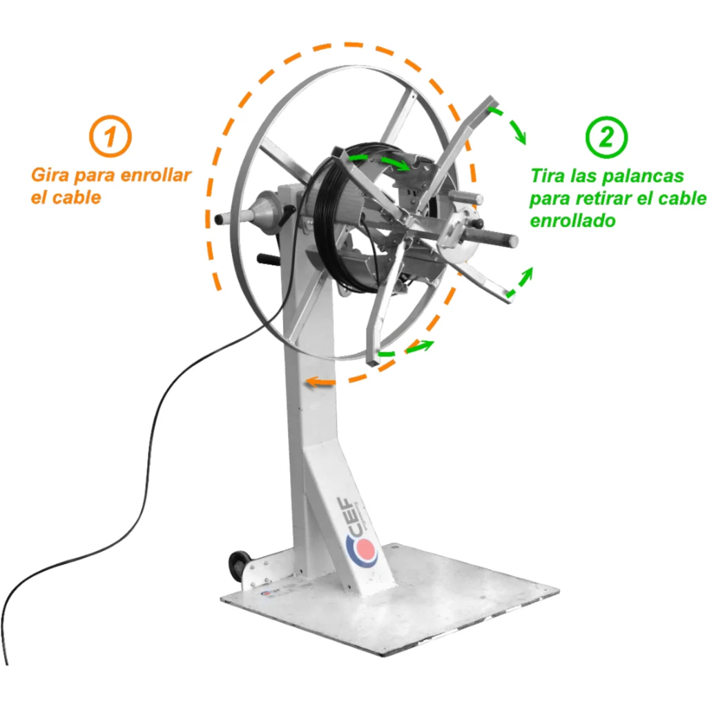 Porta Carrete Max-150kg p/Cable Fibra Optica 1300x700x800mm