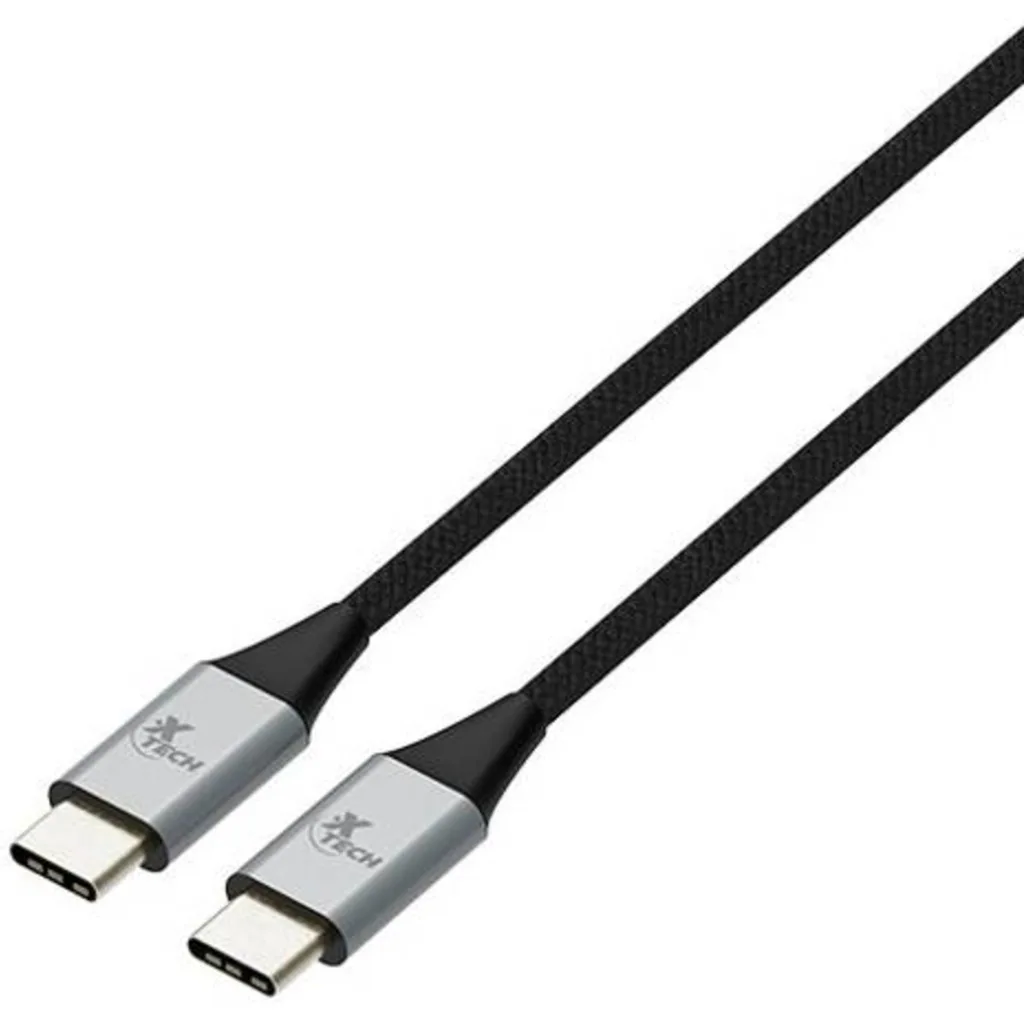 Cable USB-C M/M v2.0 480Mbps 60W 30AWG  3.65m Negro/Silver - X-Tech XTC-533 (Caja Abierta)