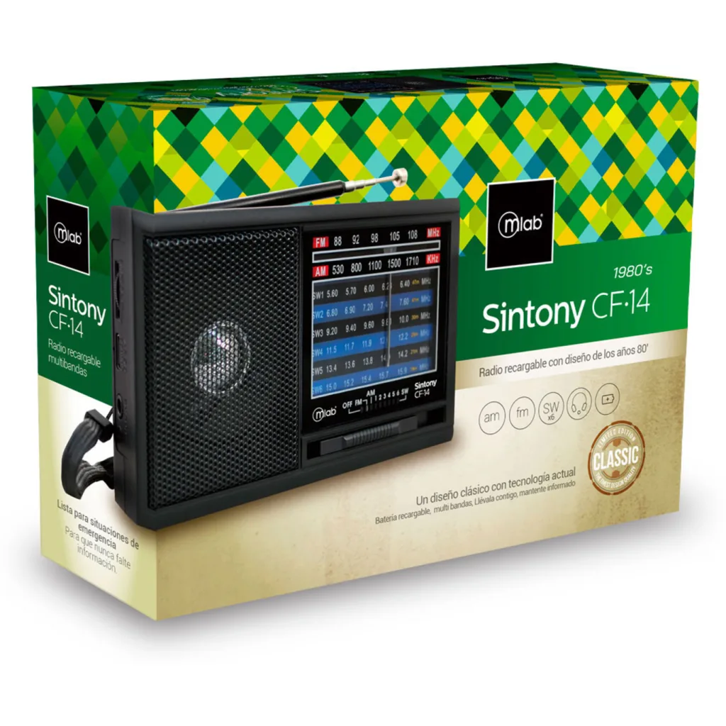 Imagen 3 de MLAB RADIO RETRO MULTIBANDA SINTONY RECARGABLE CF-14 BLACK