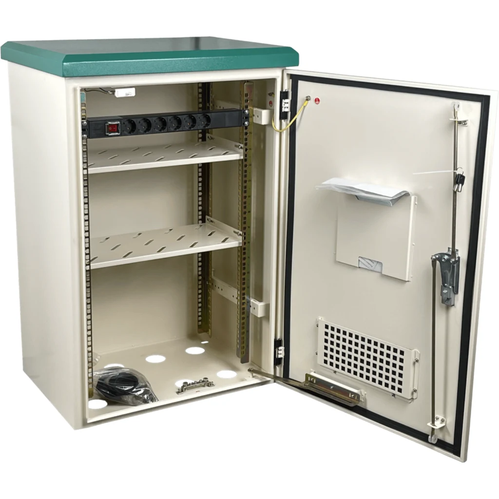 Imagen 2 de LINKMADE 17U 45cm-Fondo Rack Exterior-Muro-Poste Beige IP65 PDU Bandjs