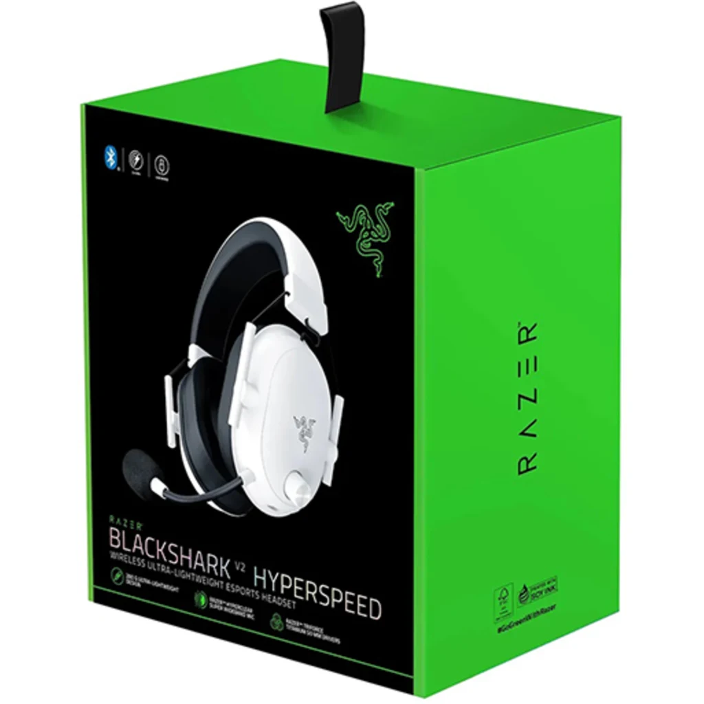 Imagen 3 de Audífonos Gamer Razer BlackShark V2 HyperSpeed Inalámbricos Blanco