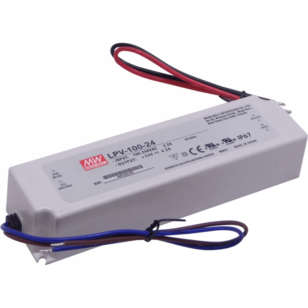 Imagen 2 de MEANWELL 24V 100,8W 4,2A 100-240VAC Fuente-Poder Plastica IP67 Sellada