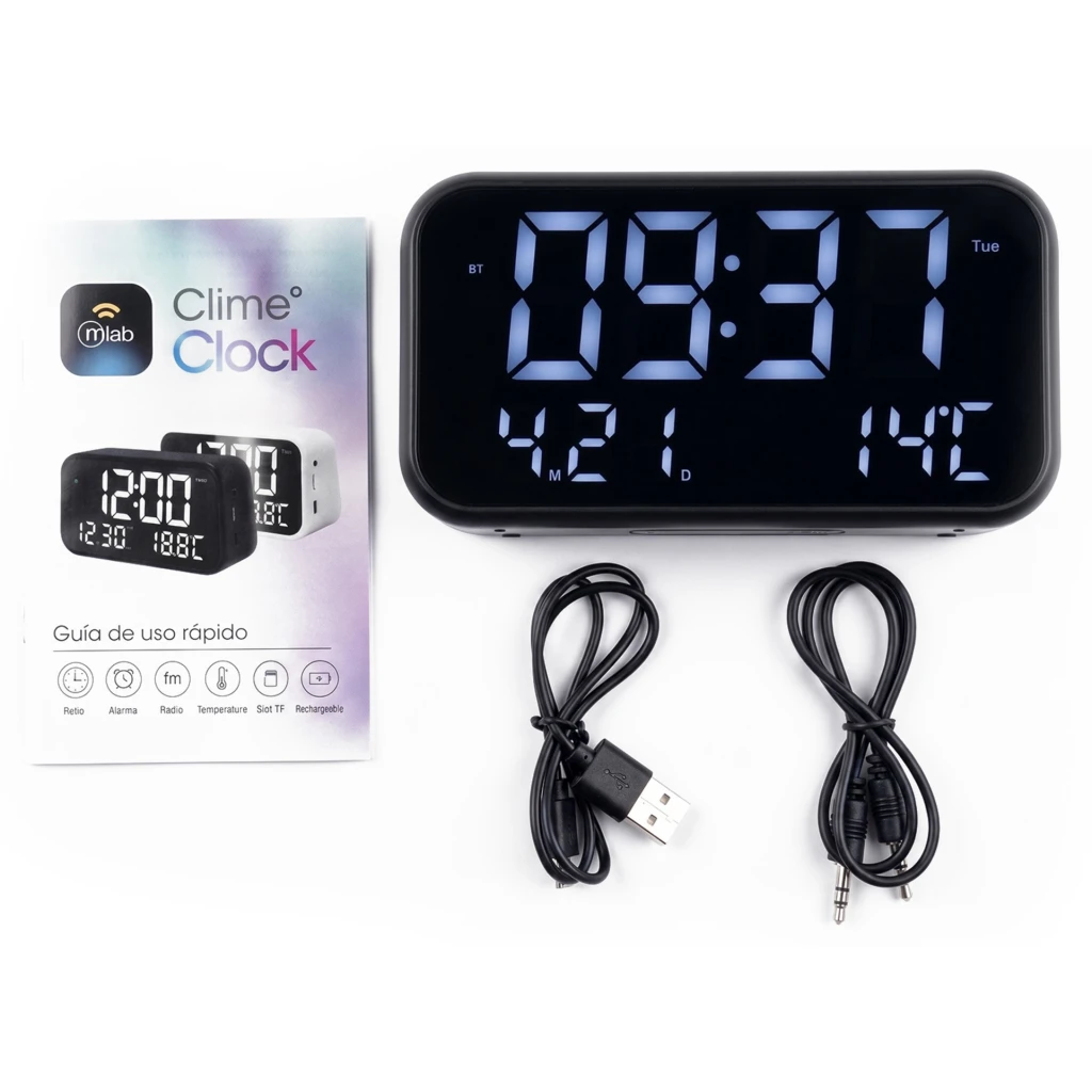 Imagen 4 de MLAB PARLANTE RADIO RELOJ DESPERTADOR TEMPERATURA CLIME CLOCK BLACK