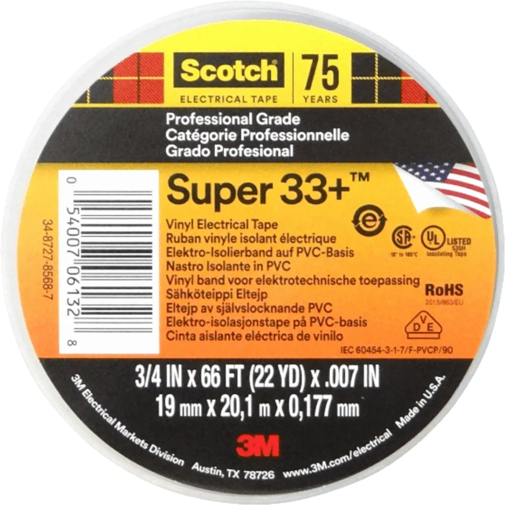 3M Cinta Aisladora Dielectrica Vinilica PVC 19mm x 20mt x 0,178mm