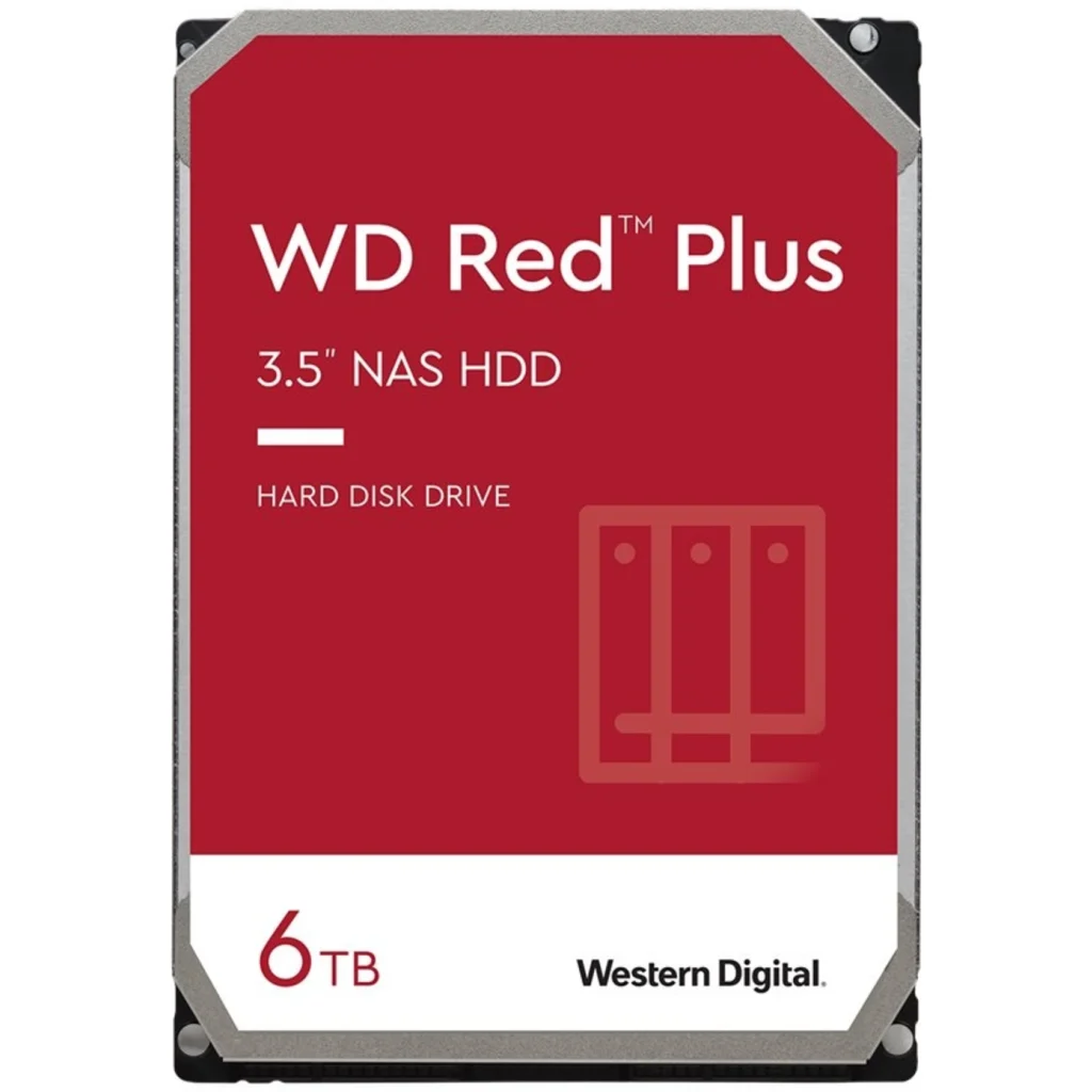 Imagen 1 de Disco Duro Western Digital Red Plus 6TB 3.5" 5400RPM SATA 6Gb 256MB CMR p/NAS