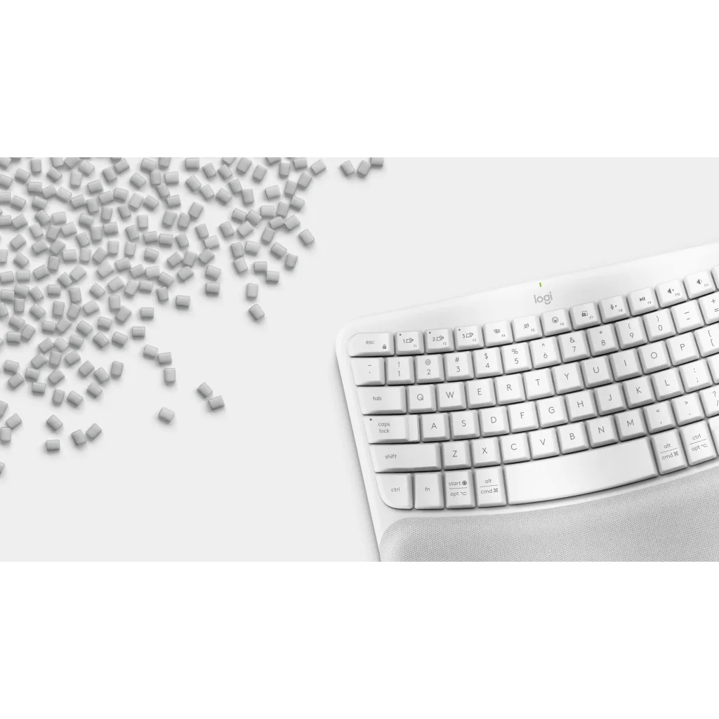 Imagen 4 de Teclado Inalámbrico Erogonómico Logitech WAVE KEYS RF+BT QWERTY Español Blanco