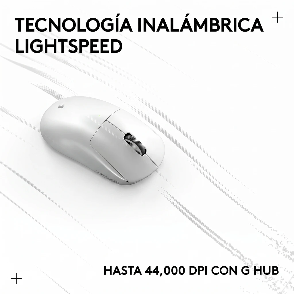 Imagen 5 de Mouse Gamer Logitech Pro 2 LIGHTSPEED Inalámbrico Sensor HERO 2 Blanco