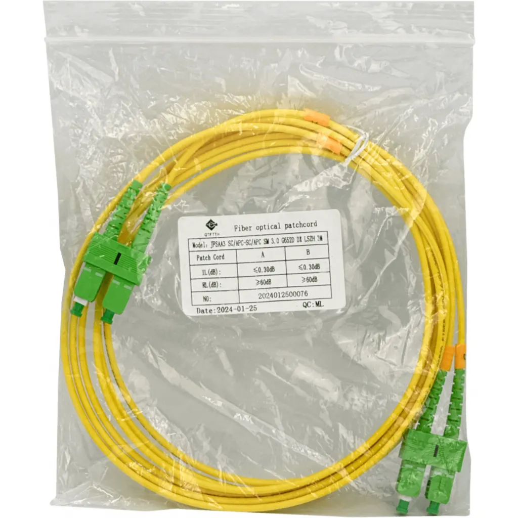 Imagen 2 de 3mt SC/APC-SC/APC MonoModo SM Duplex Jumper Cable Fibra 9/125um LSZH