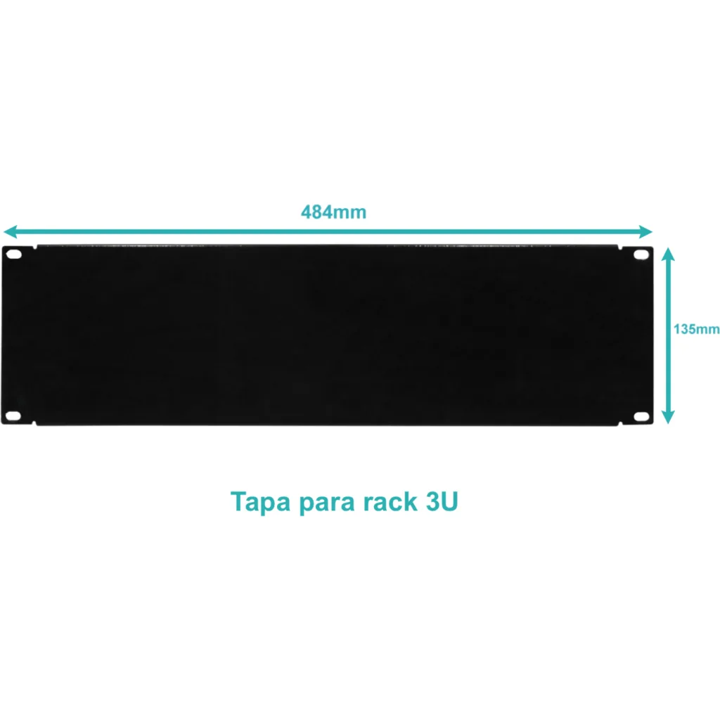 Imagen 1 de LINKMADE 3U Tapa Cubre Espacio Rack 19 Pulgadas Fierro Negro