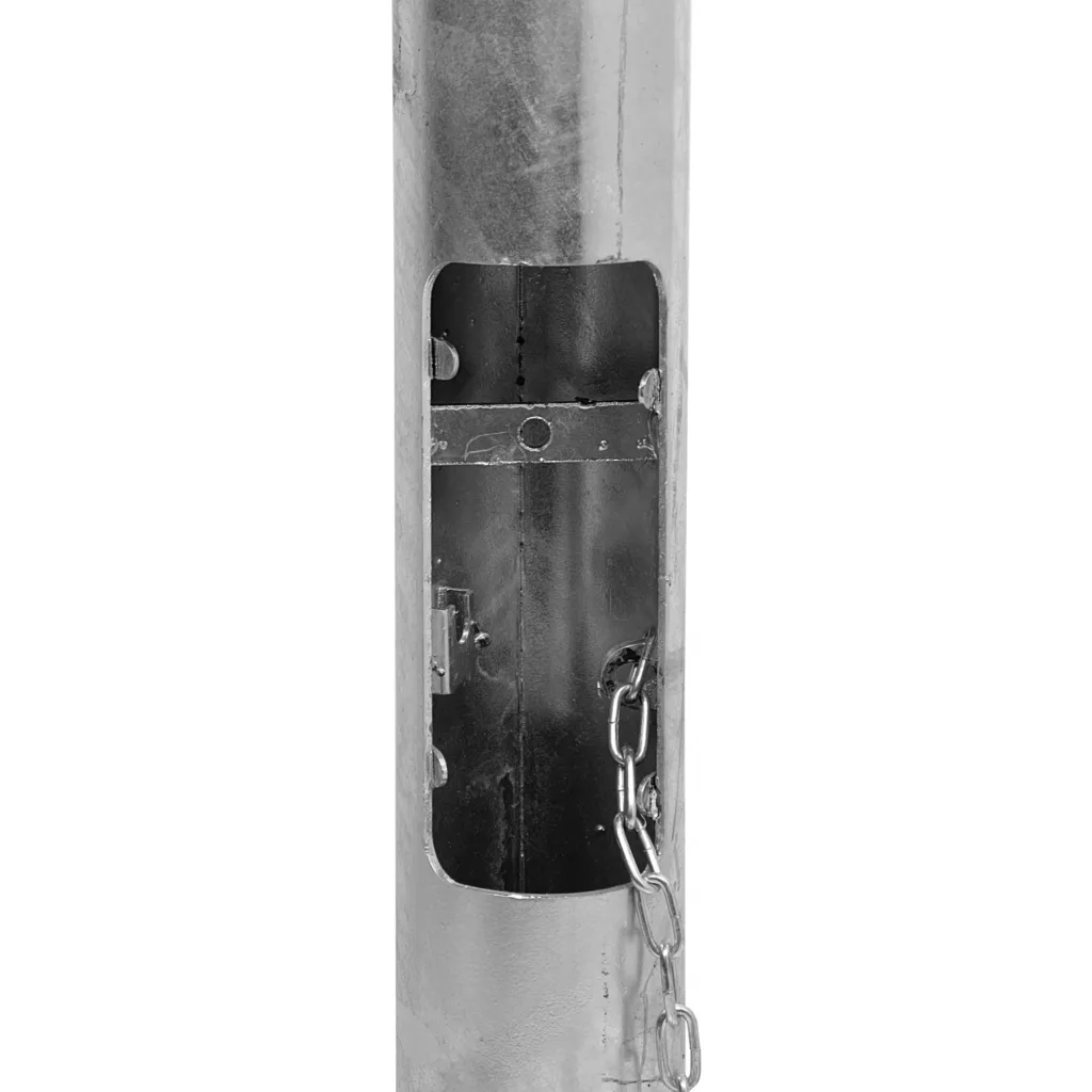 Poste Conico 8mt 3mm Base-280x280x12mm no-inc-Canastillo Cono-140/60mm