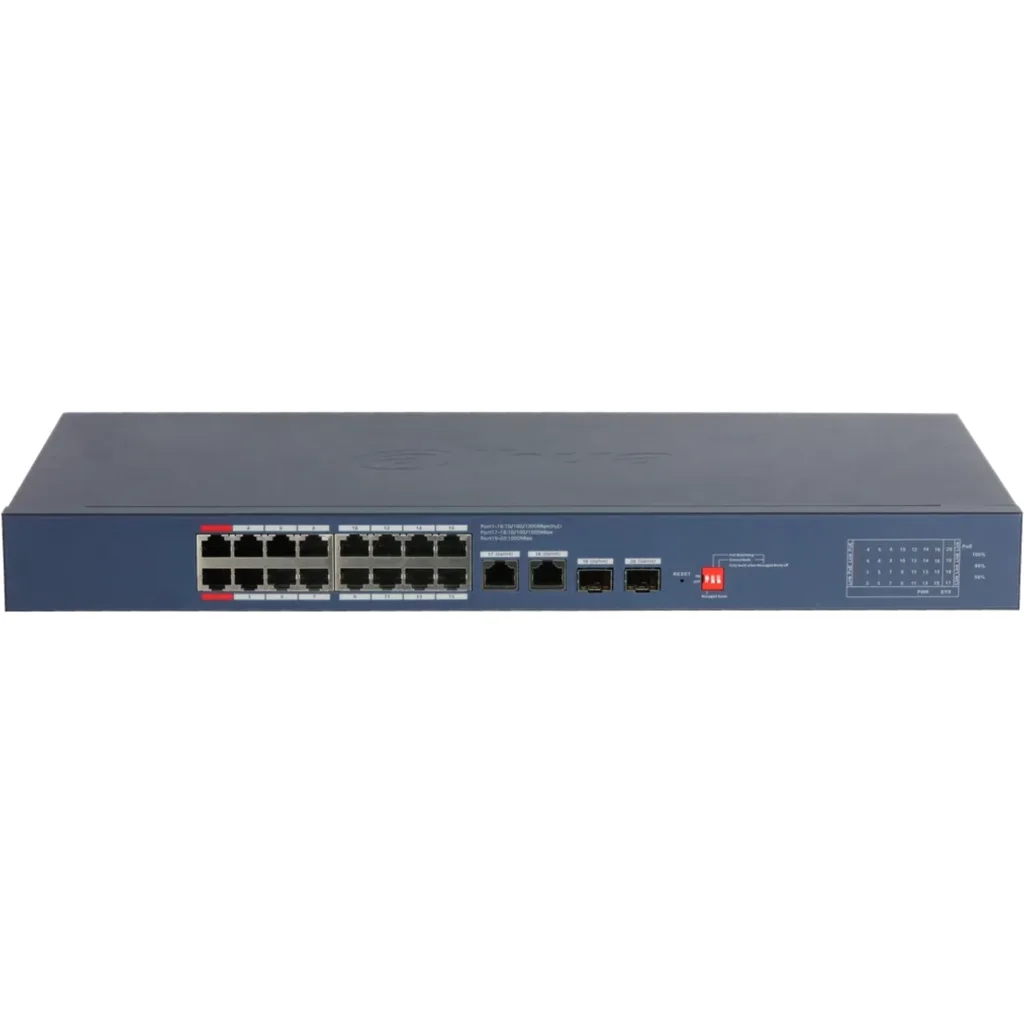 Imagen 2 de Switch Dahua 20 Puertos Cloud Managed Desktop Gigabit