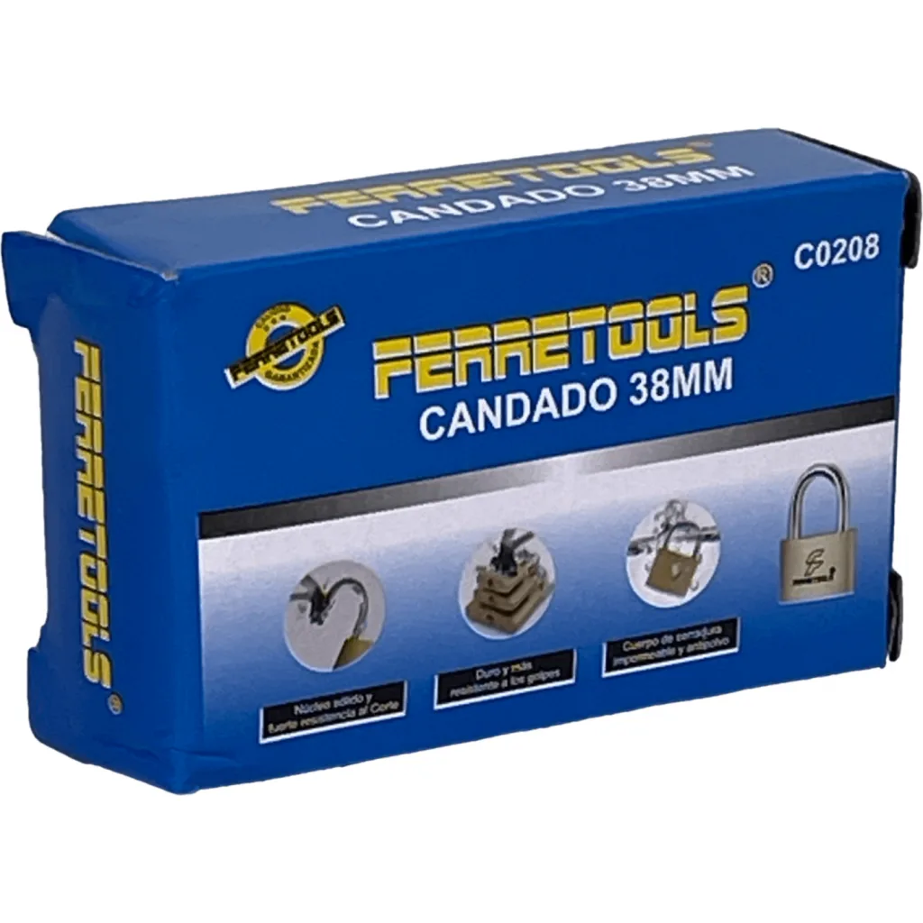 Imagen 2 de FERRETOOLS Candado 38mm Tres-Llaves-19mm C0208